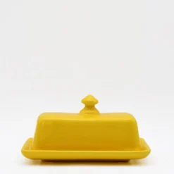 Beurrier en céramique - Jaune