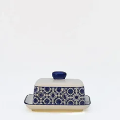Beurrier en céramique "Padrão" - Bleu