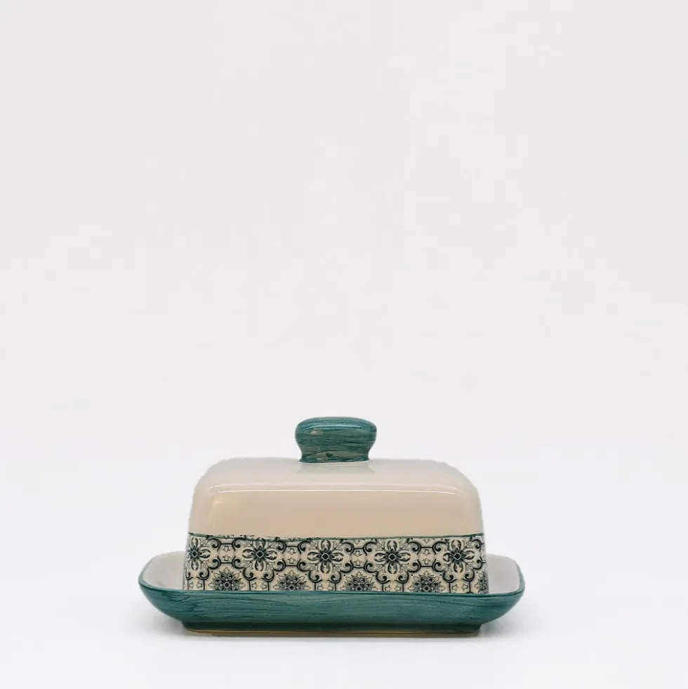 Beurrier en céramique "Padrão" - Vert
