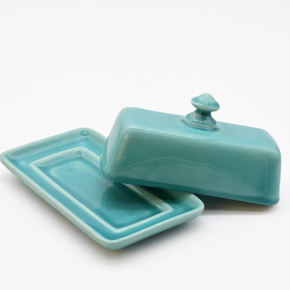 Beurrier en céramique - Turquoise