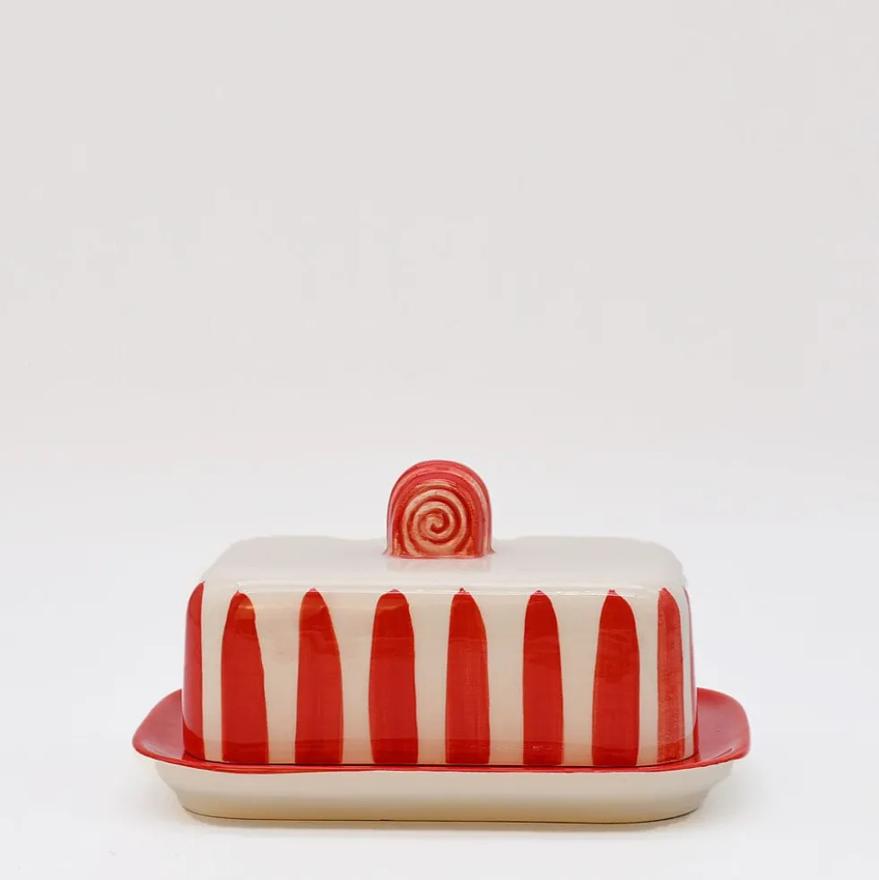 Beurrier rayé "Costa Nova Mar" - Rouge