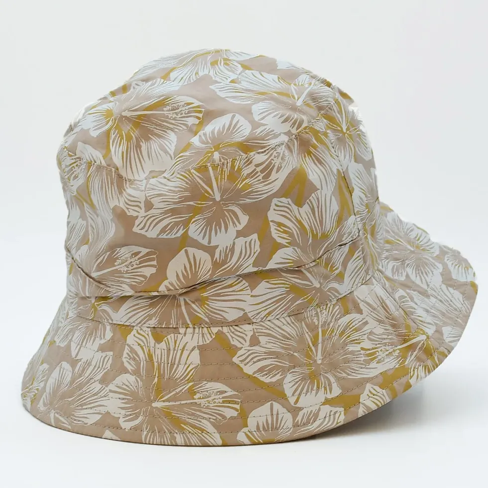 Bob réversible en coton - Beige