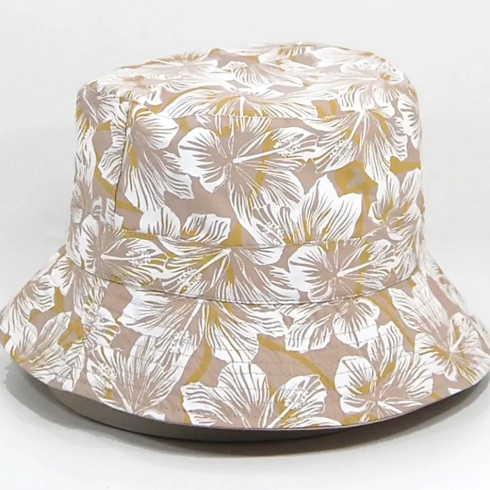 Bob réversible en coton - Beige