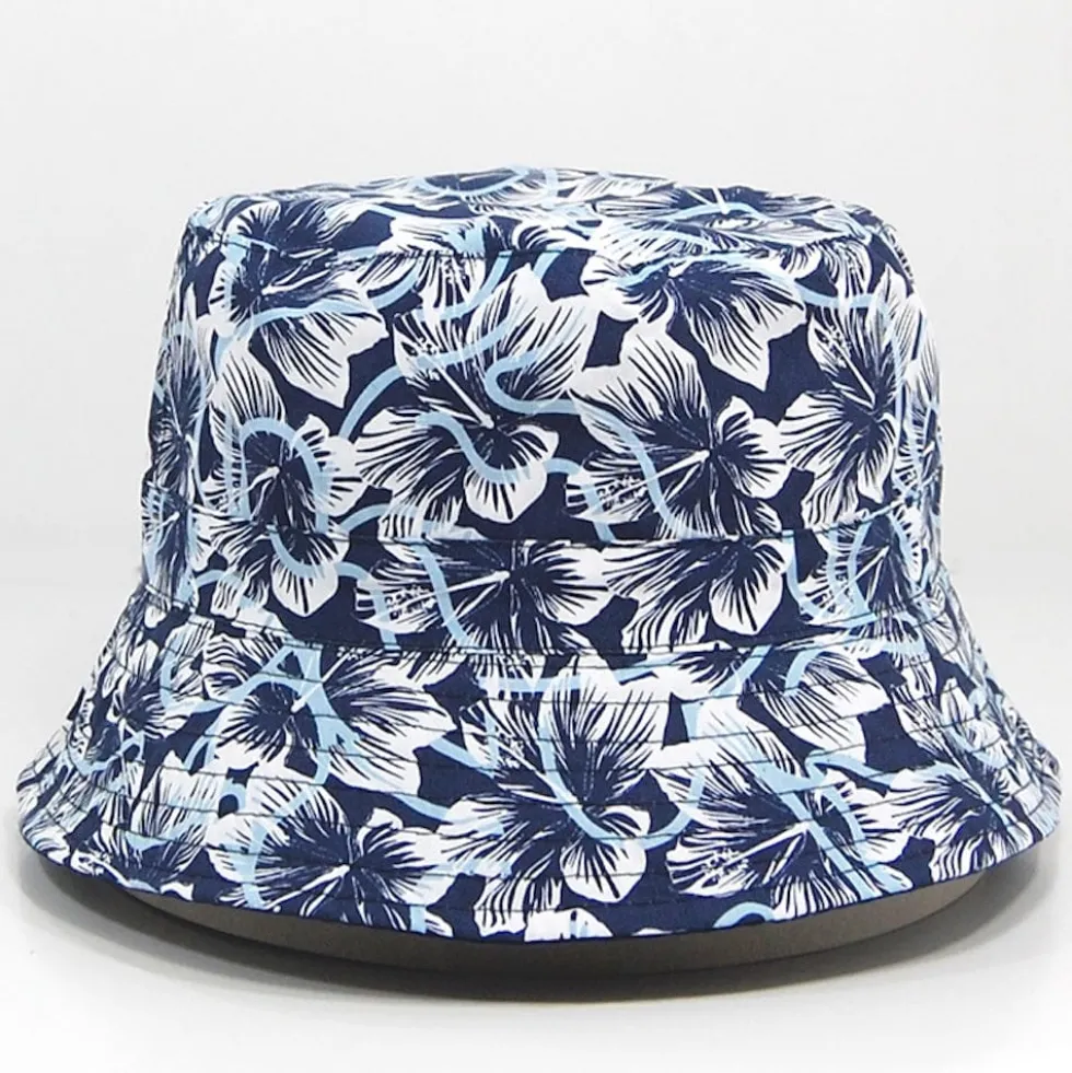 Bob réversible en coton - Bleu