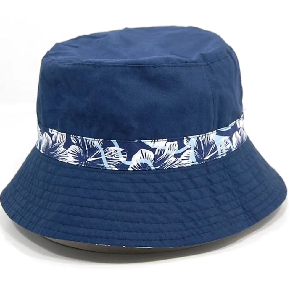 Bob réversible en coton - Bleu