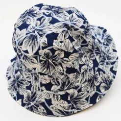 Bob réversible en coton - Bleu