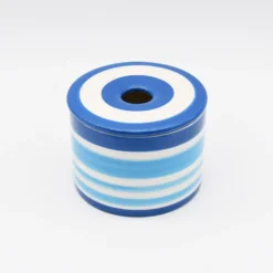 Boite à coton en céramique - Bleue