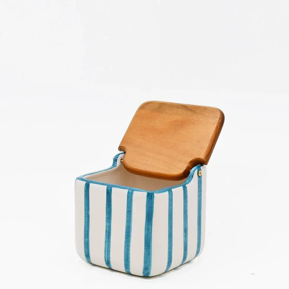 Boite de cuisine rayée "Costa Nova Mar" - Turquoise