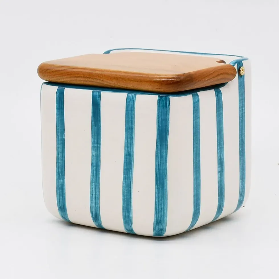 Boite de cuisine rayée "Costa Nova Mar" - Turquoise