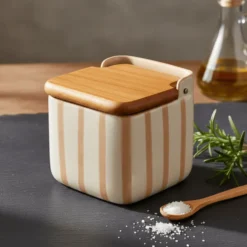 Boite de cuisine rayée "Costa Nova Mar" - Moka