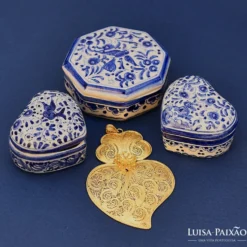 Boite en céramique de Coimbra en forme de coeur