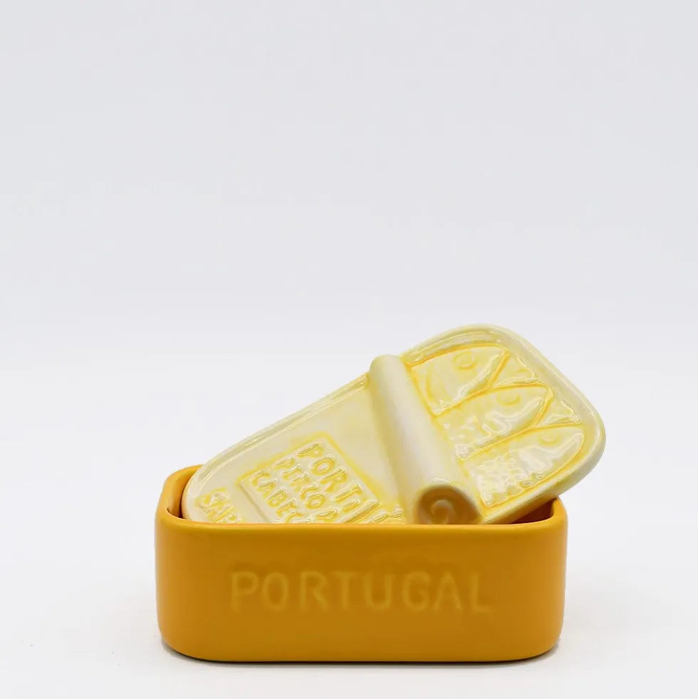 Boite en céramique "Sardinhas" - Jaune