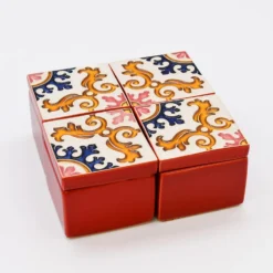 Boite à secrets "Azulejos" - Rouge