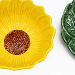 Bol & assiette en céramique en forme de Tournesol