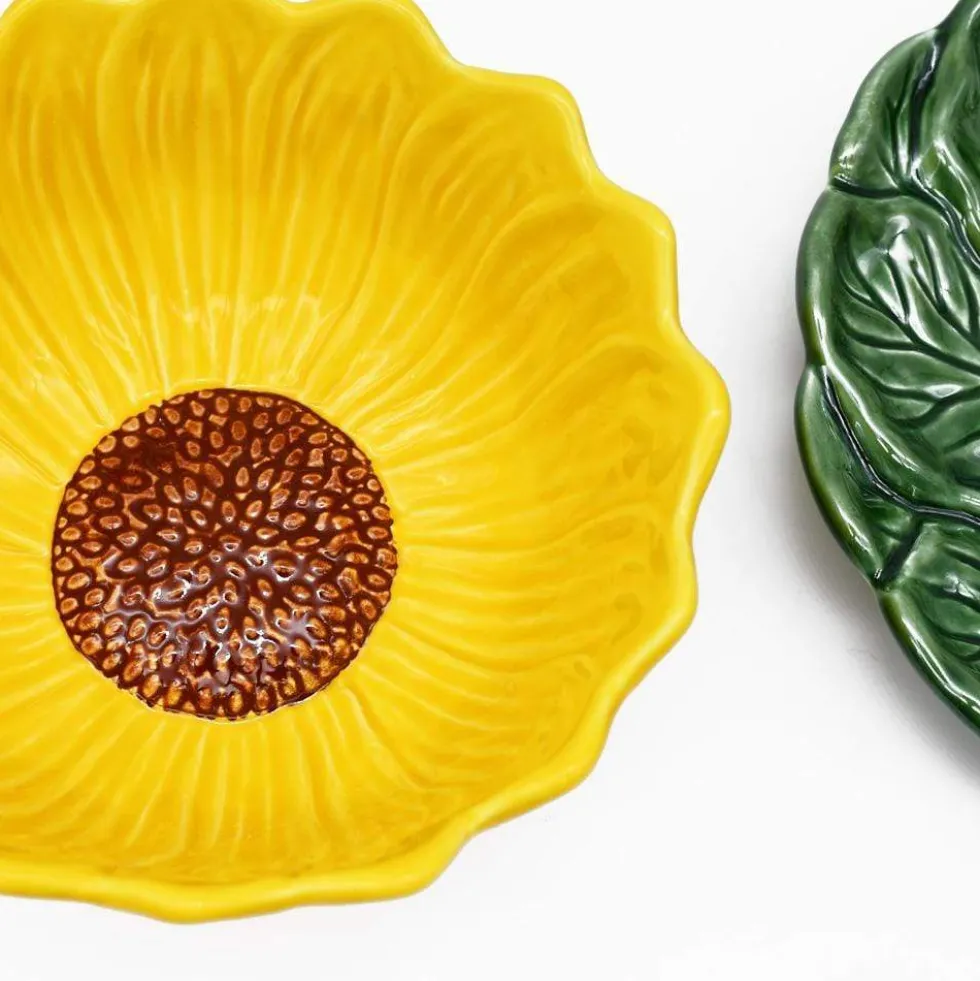 Bol & assiette en céramique en forme de Tournesol