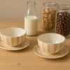 Bol à céréales rayé "Costa Nova Mar" 16cm - Moka