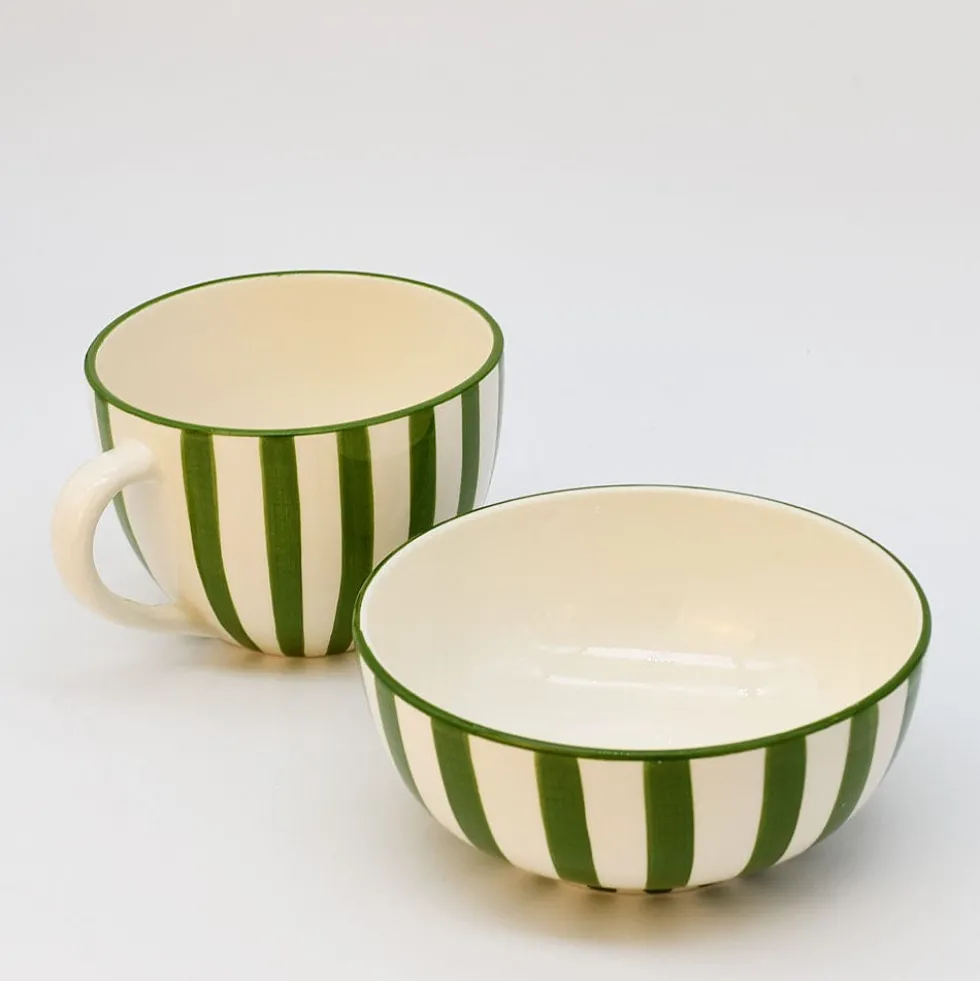 Bol à céréales rayé "Costa Nova Mar" 16cm - Vert