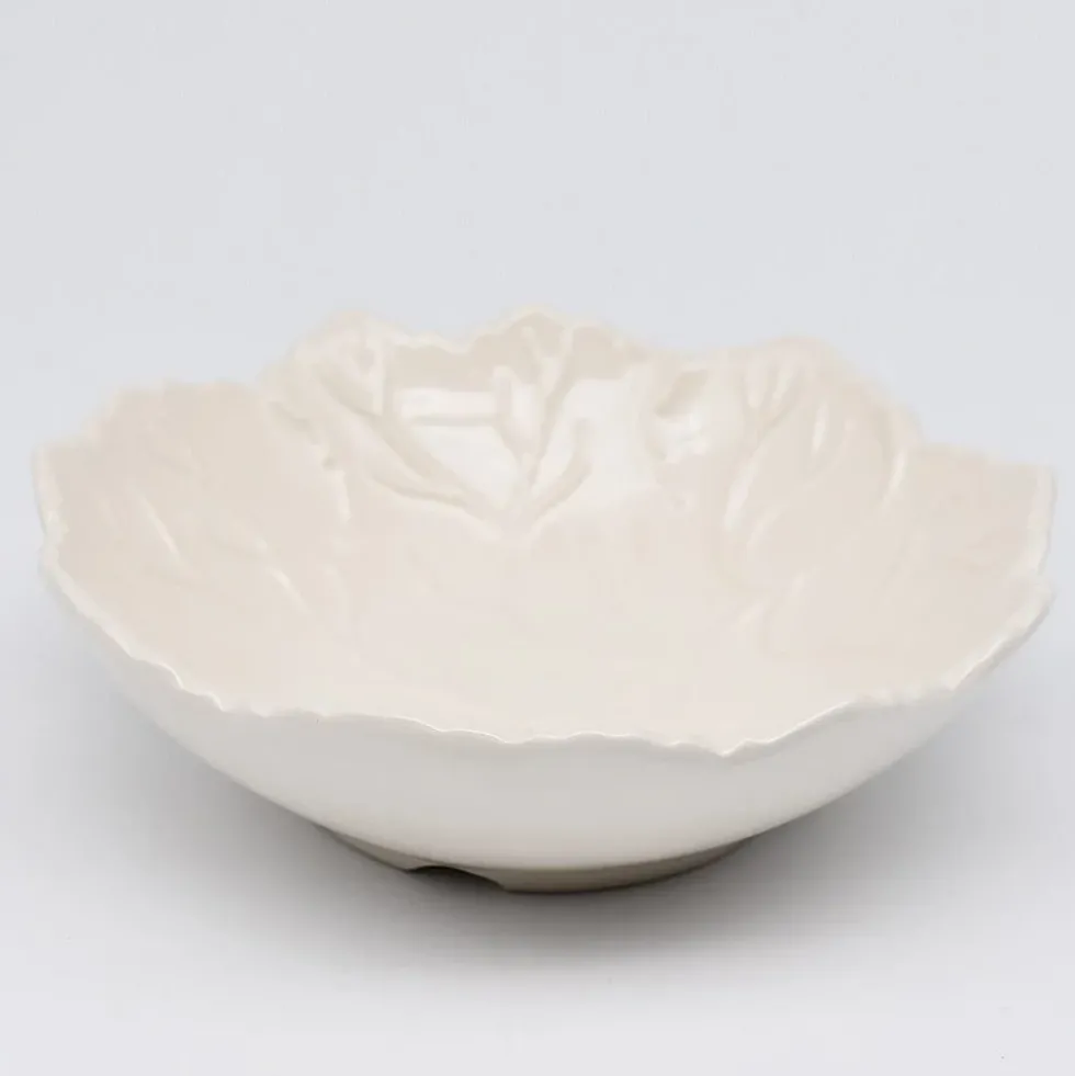 Bol en céramique "Folha" blanc - 17cm