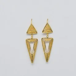 Boucles d'oreille en argent doré - 5.5cm
