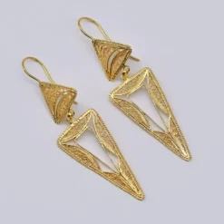 Boucles d'oreille en argent doré - 5.5cm
