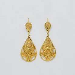 Boucles d'oreille en argent doré - 6cm