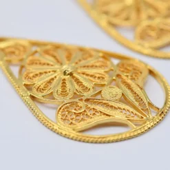 Boucles d'oreille en argent doré - 6cm