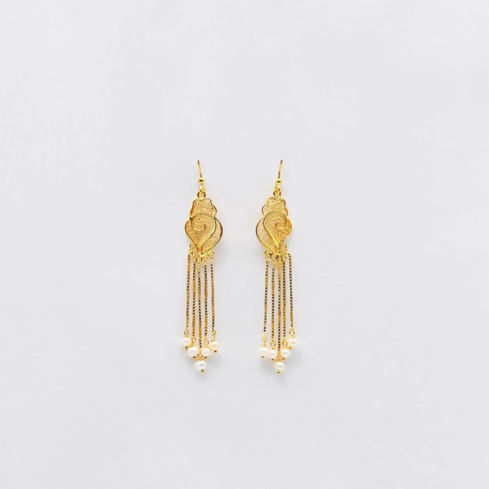 Boucles d'oreille en argent doré