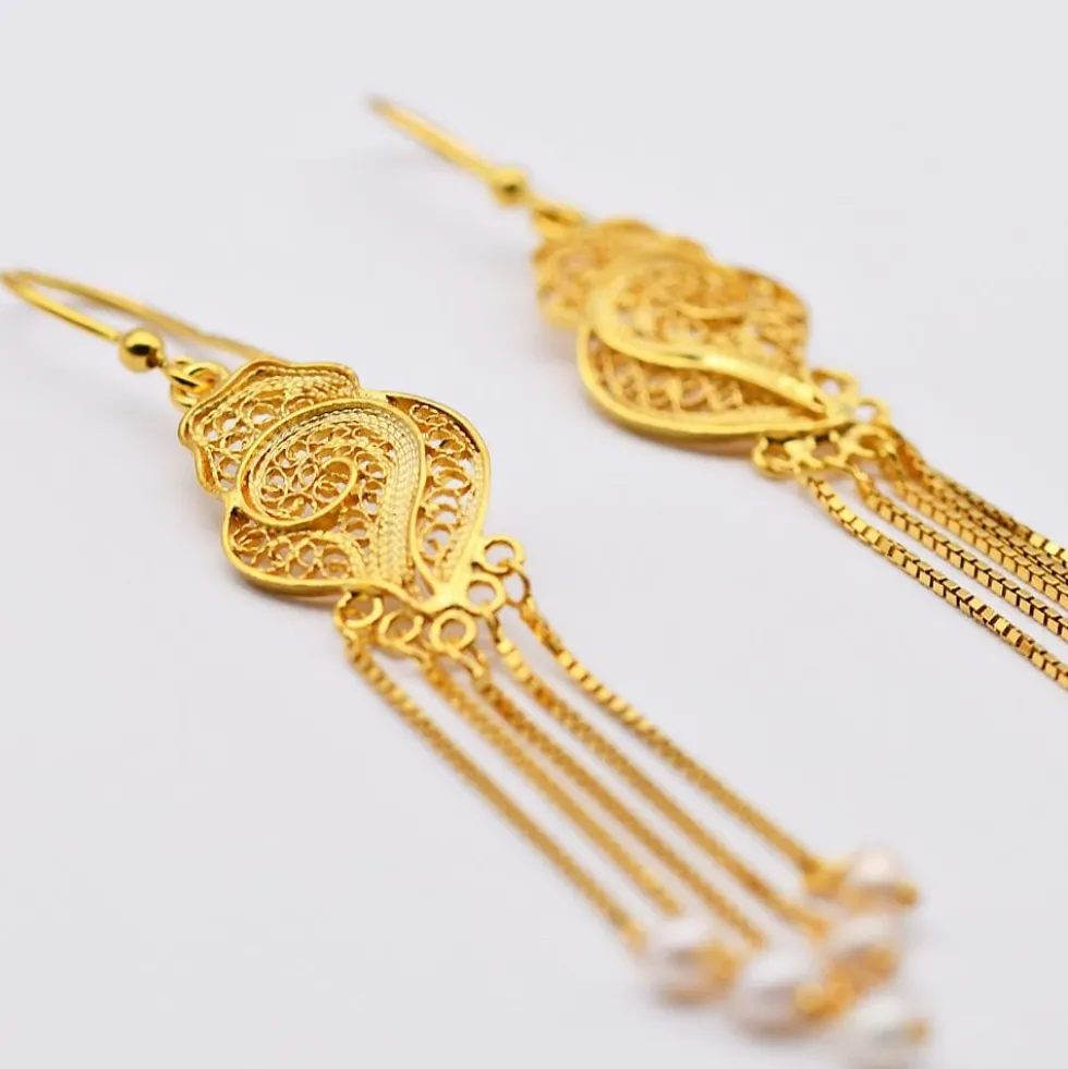 Boucles d'oreille en argent doré