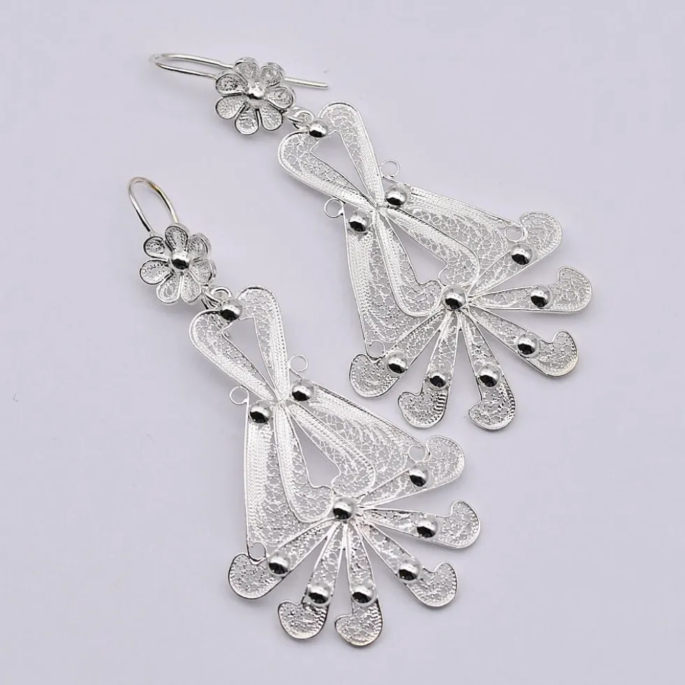 Boucles d'oreille en filigrane d'argent - 6.5cm