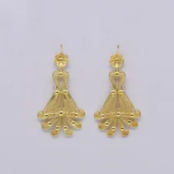 Boucles d'oreille en filigrane d'argent doré - 6.5cm