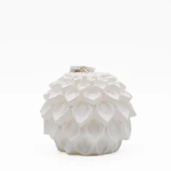 Bougie décorative "Dália" Blanche - 15cm
