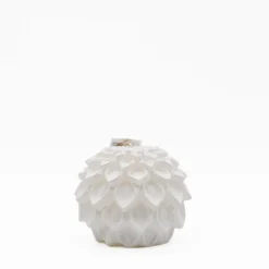 Bougie décorative "Dália" Blanche - 9cm