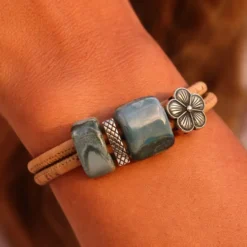Bracelet en liège et perles