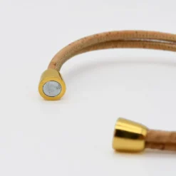 Bracelet en liège et perles miel