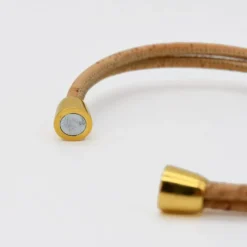 Bracelet en liège et perles miel