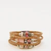 Bracelet en liège et perles - Rose