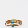 Bracelet en liège et perles - Turquoise