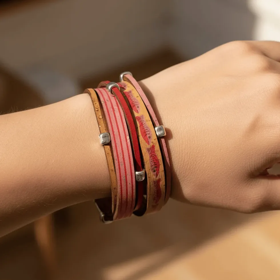 Bracelet en liège 5 lanières