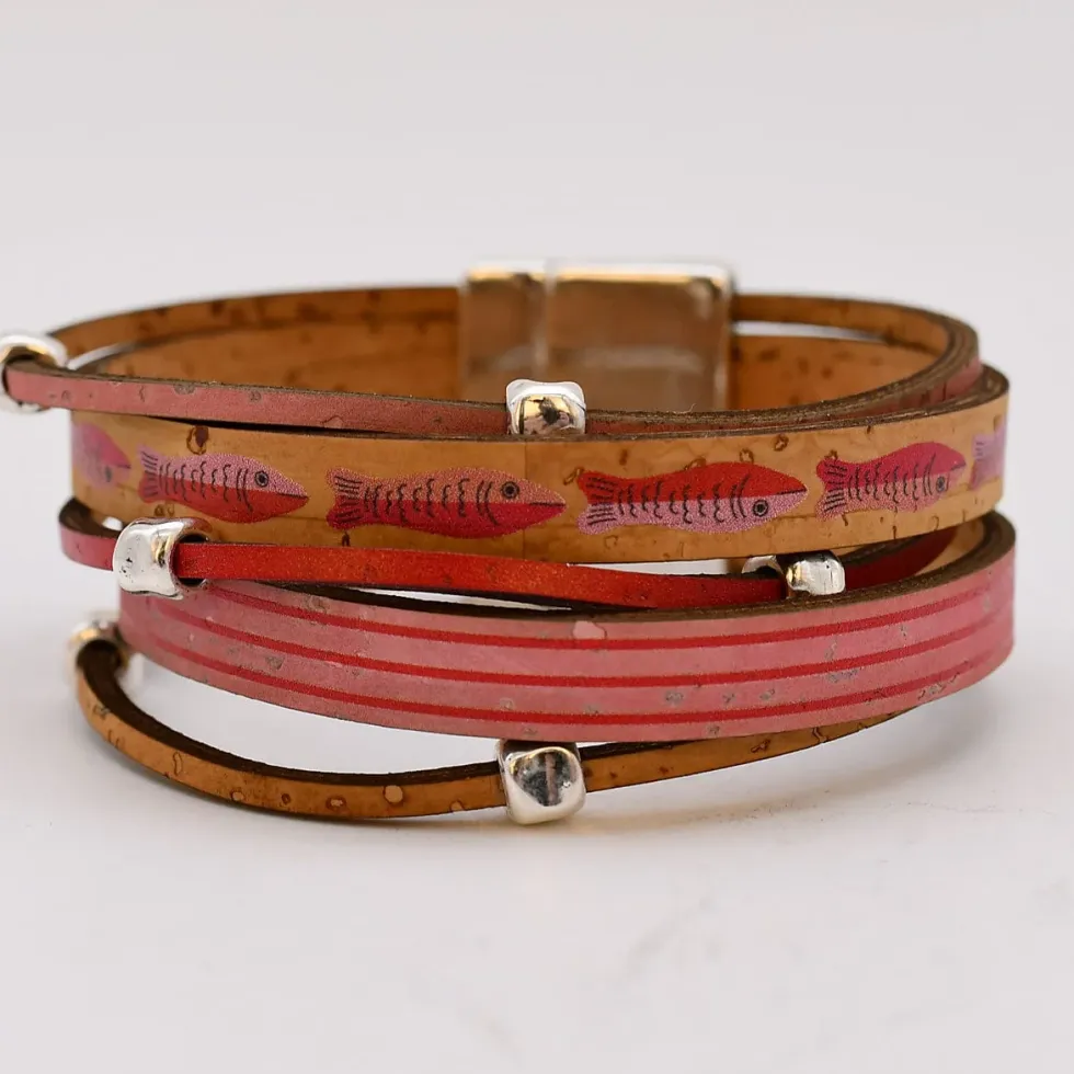 Bracelet en liège 5 lanières