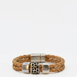 Bracelet en liège tressé unisexe - Naturel