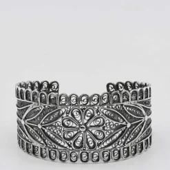 Bracelet manchette en argent oxydé