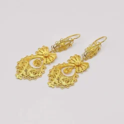 Brincos À Princesa I Boucles d'oreille en argent doré - 5.5cm