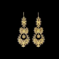 Brincos À Princesa I Boucles d'oreille en argent doré - 5.5cm