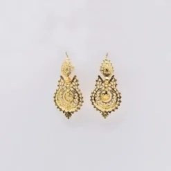 Brincos À Rainha I Boucles d'oreille en argent doré - 4.5cm