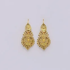 Brincos À Rainha I Boucles d'oreille en argent doré - 2.5cm