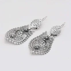 Brincos À Rainha I Boucles d'oreille en argent - 6.5cm