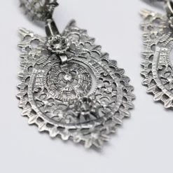 Brincos À Rainha I Boucles d'oreille en argent - 6.5cm