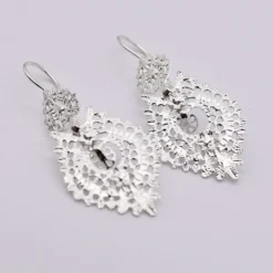 Brincos À Rainha I Boucles d'oreille en argent - 3.5cm