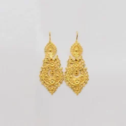 Brincos À Rainha I Boucles d'oreille en argent doré - 5.5cm