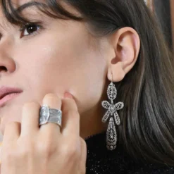Brincos À Rei I Boucles d'oreille en argent - 6.5cm